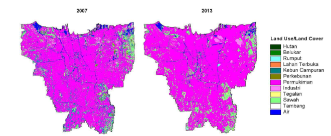 Ruang Terbuka Hijau Jakarta 2007 dan 2013 (Nur Febrianti 2013)